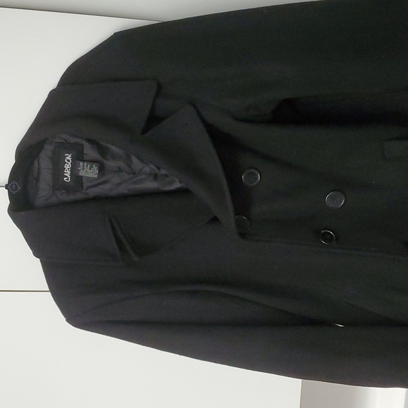 Carbon Mens Large Peacoat Jacket Black Vintage - Picture 4 of 9
